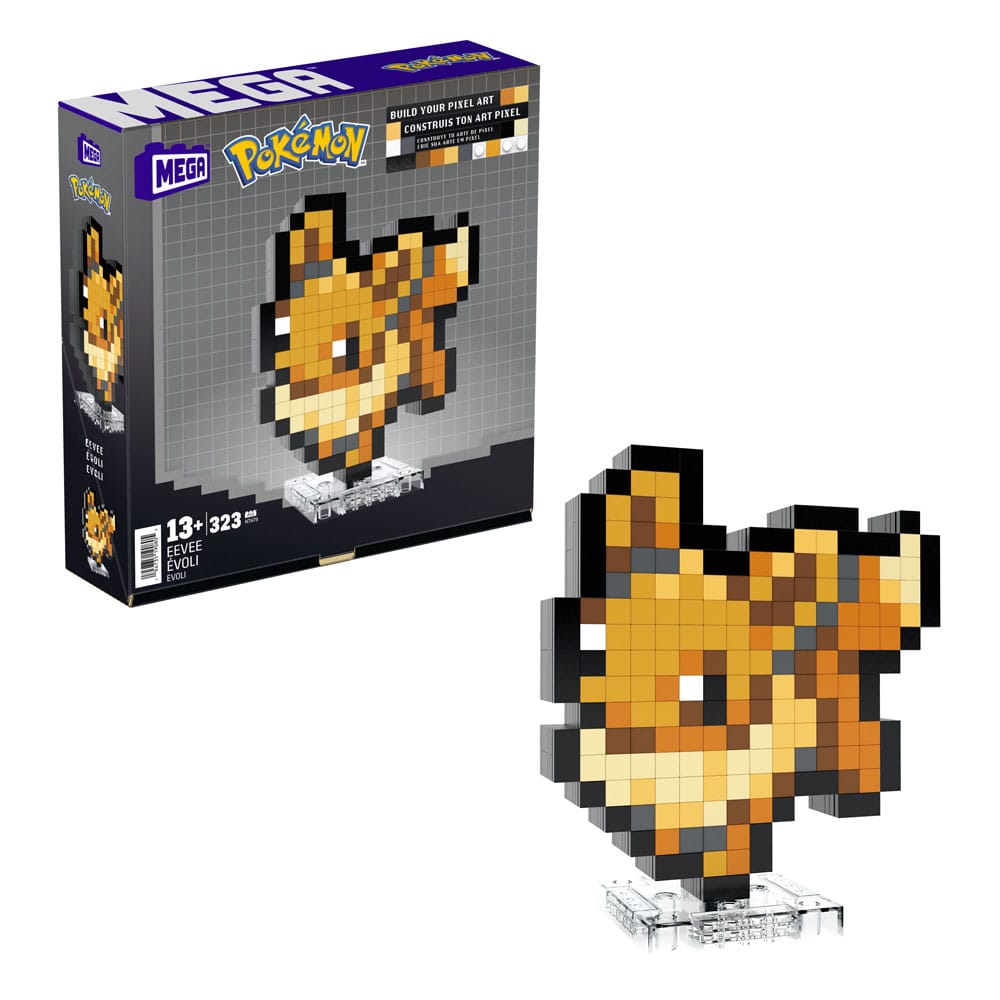 Pokémon MEGA Bauset Evoli Pixel Art 21 cm - Preorder - ETA: Anfang 02.2025