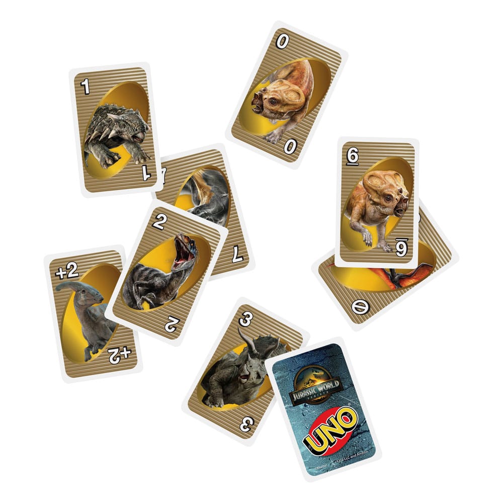 Jurassic World: Die Wiedergeburt UNO Kartenspiel  - Versand: 5-7 Tage nach Bestellung