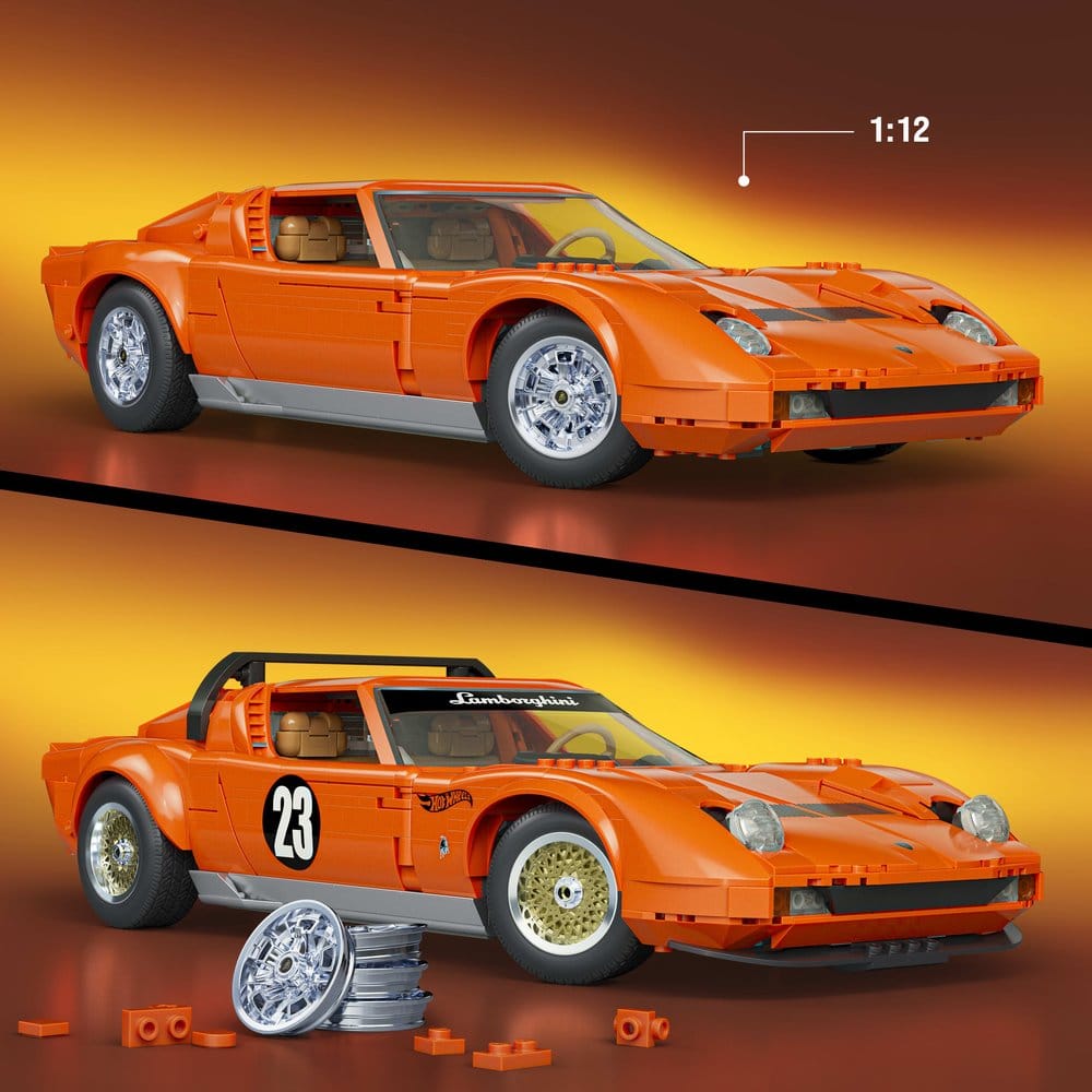 Hot Wheels Premium Mattel Brick Shop Bauset 1/12 Lamborghini Miura P400 SV - Preorder - ETA: 08.09.2026