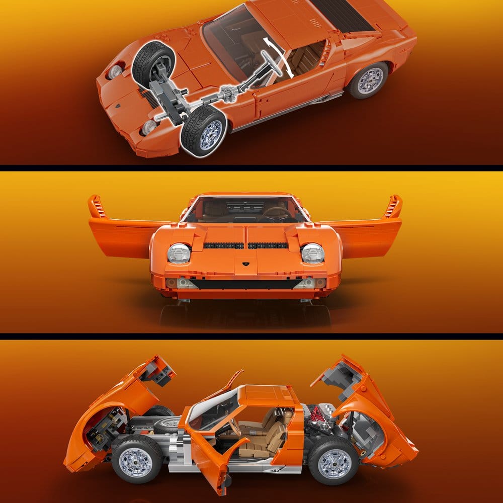 Hot Wheels Premium Mattel Brick Shop Bauset 1/12 Lamborghini Miura P400 SV - Preorder - ETA: 08.09.2026