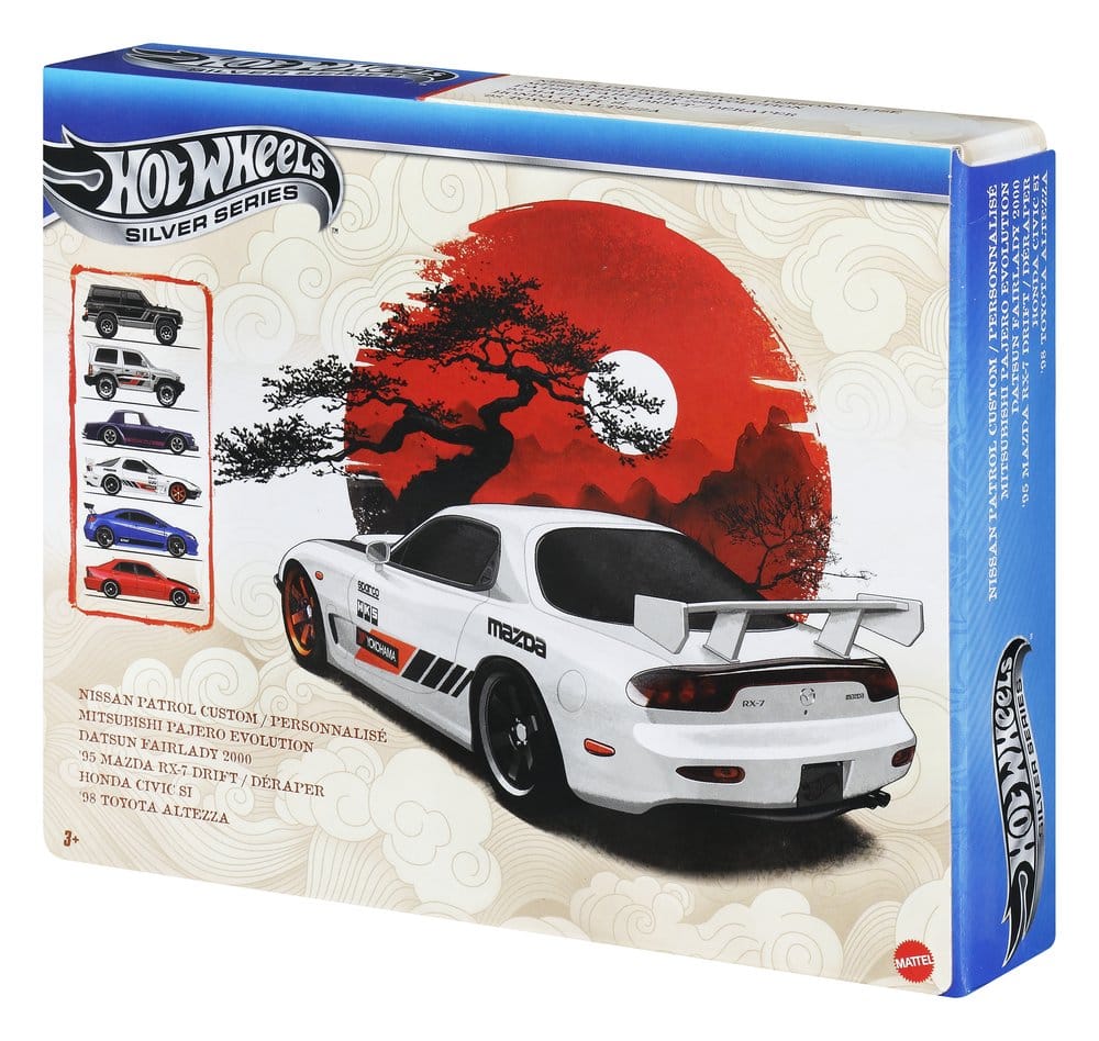 Hot Wheels Silver Series Die-Cast Fahrzeuge 6er-Pack 1/64 Streets of Japan - Versand: 7 Tage nach Bestellung