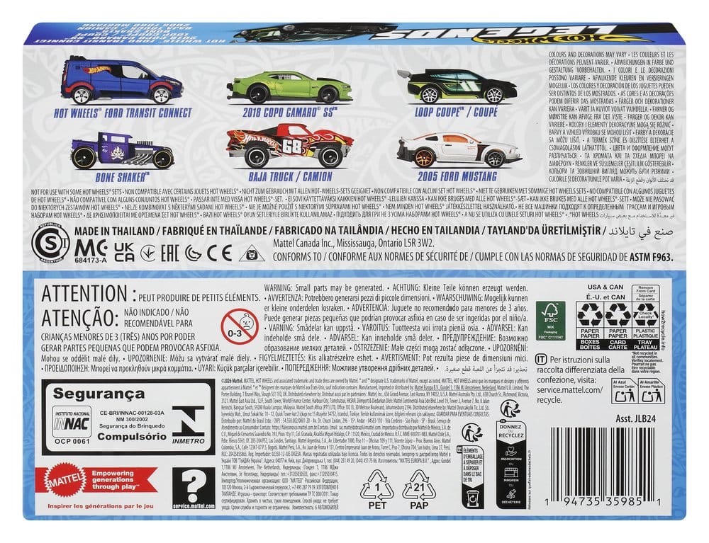 Hot Wheels Silver Series Die-Cast Fahrzeuge 6er-Pack 1/64 Legends - Versand: 7 Tage nach Bestellung