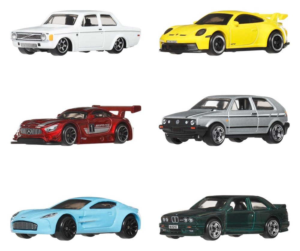 Hot Wheels Silver Series Die-Cast Fahrzeuge 6er-Pack 1/64 Euro Style - Versand: 7 Tage nach Bestellung