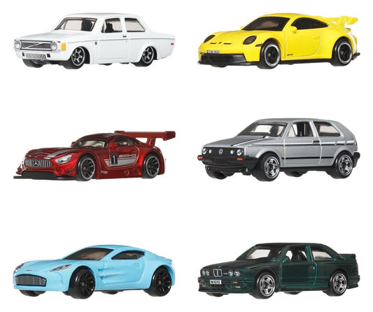 Hot Wheels Silver Series Die-Cast Fahrzeuge 6er-Pack 1/64 Euro Style - Versand: 7 Tage nach Bestellung