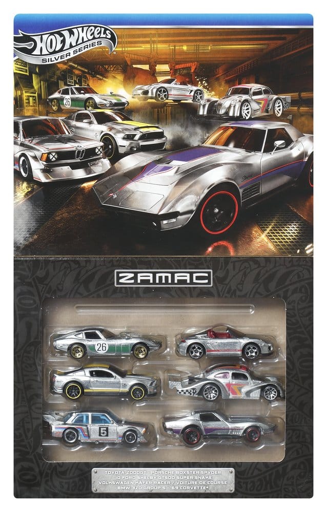 Hot Wheels Silver Series Die-Cast Fahrzeuge 6er-Pack 1/64 ZAMAC - Versand: 7 Tage nach Bestellung