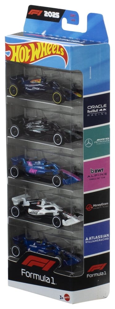 Formel 1 Hot Wheels Die-Cast Fahrzeuge 5er-Pack 1:64 2025 - Versand: 7 Tage nach Bestellung