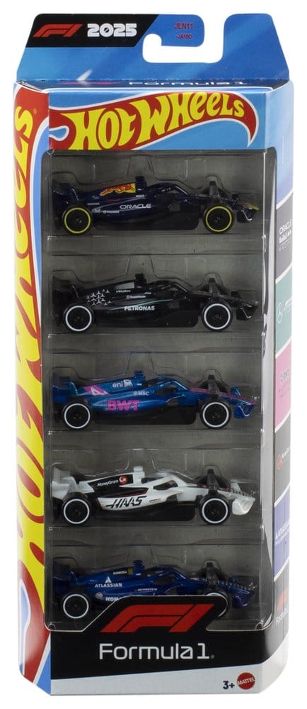 Formel 1 Hot Wheels Die-Cast Fahrzeuge 5er-Pack 1:64 2025 - Versand: 7 Tage nach Bestellung