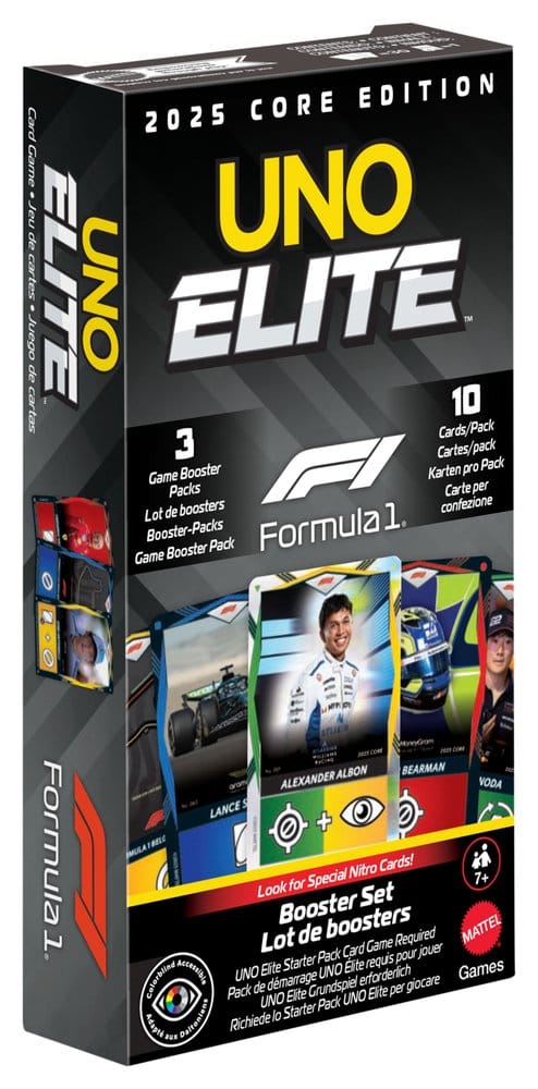 Formula 1 UNO Kartenspiel Elite F1 Booster-Set - Versand: 7 Tage nach Bestellung