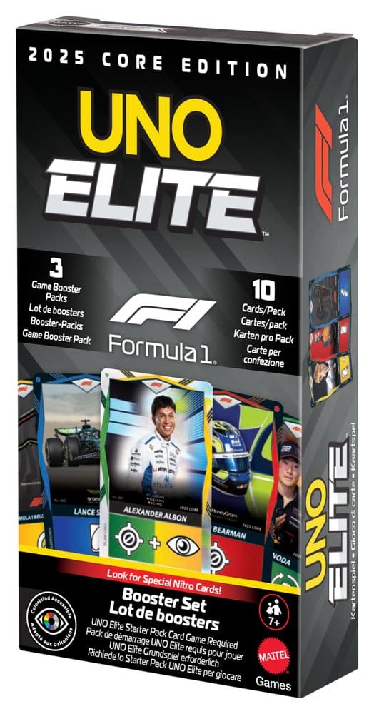 Formula 1 UNO Kartenspiel Elite F1 Booster-Set - Versand: 7 Tage nach Bestellung