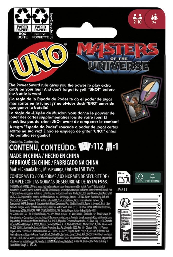 Masters of the Universe 2026 Movie UNO Kartenspiel - Versand: 7 Tage nach Bestellung