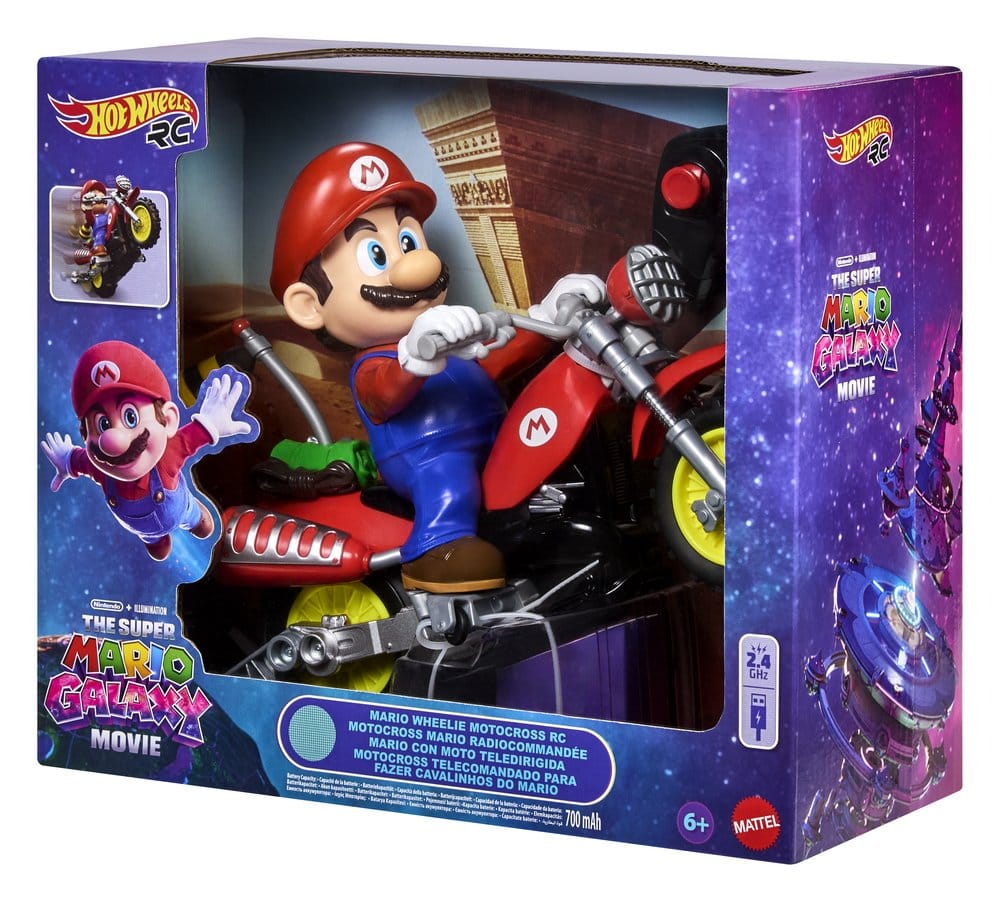 Der Super Mario Galaxy Film Hot Wheels RC Motorrad Mario Wheelie Motocross - Versand: 7 Tage nach Bestellung