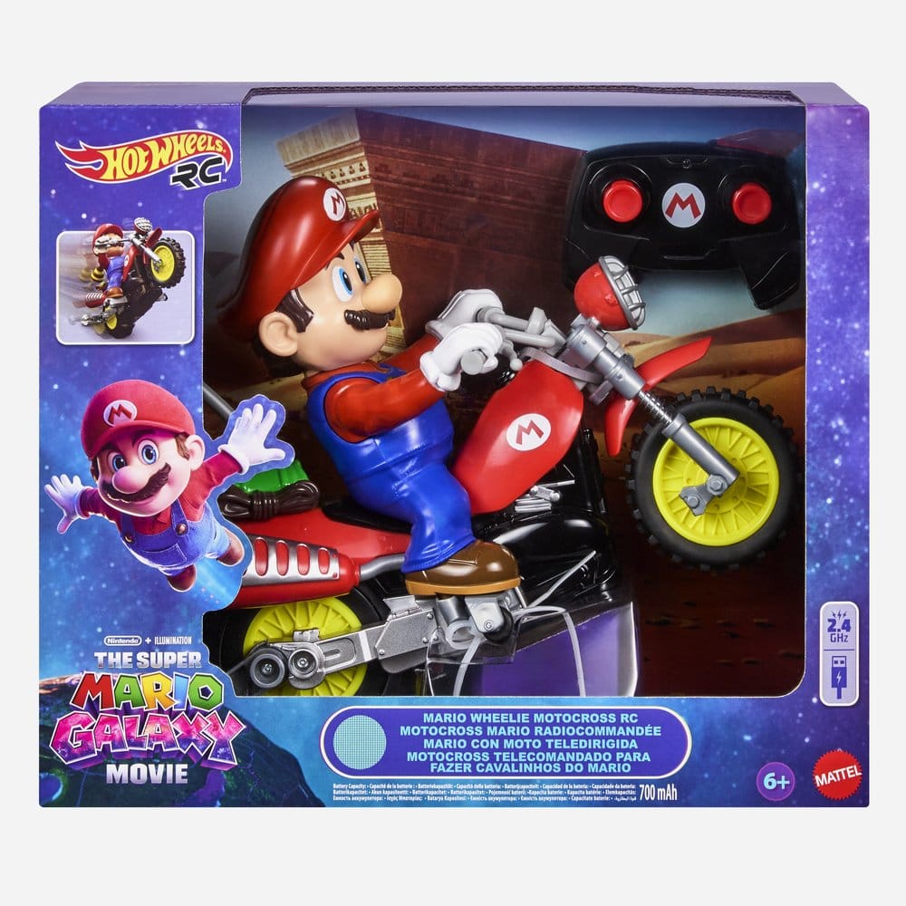Der Super Mario Galaxy Film Hot Wheels RC Motorrad Mario Wheelie Motocross - Versand: 7 Tage nach Bestellung