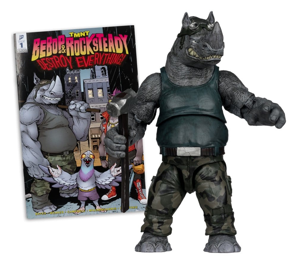 Teenage Mutant Ninja Turtles Page Punchers Actionfigur Rocksteady 17 cm - Versand: 7 Tage nach Bestellung