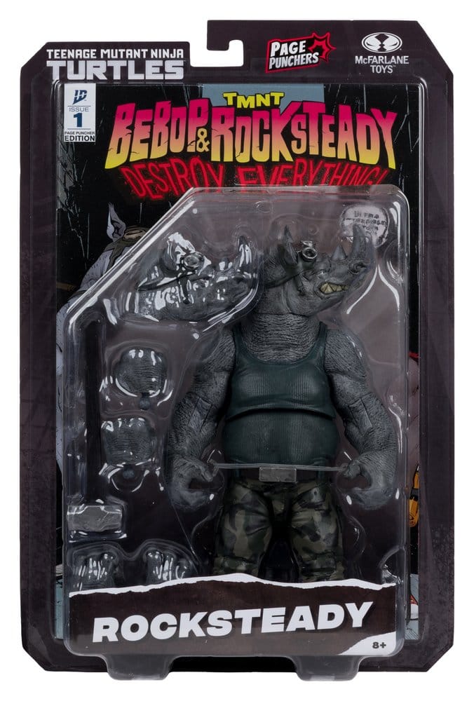 Teenage Mutant Ninja Turtles Page Punchers Actionfigur Rocksteady 17 cm - Versand: 7 Tage nach Bestellung