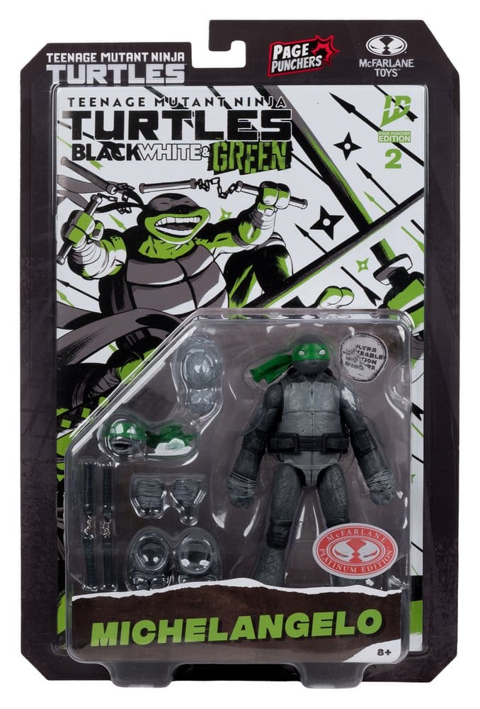 Teenage Mutant Ninja Turtles Page Punchers Actionfigur Michelangelo (Black White & Green) (Red Platinum Edition) 13 cm - Versand: 7 Tage nach Bestellung