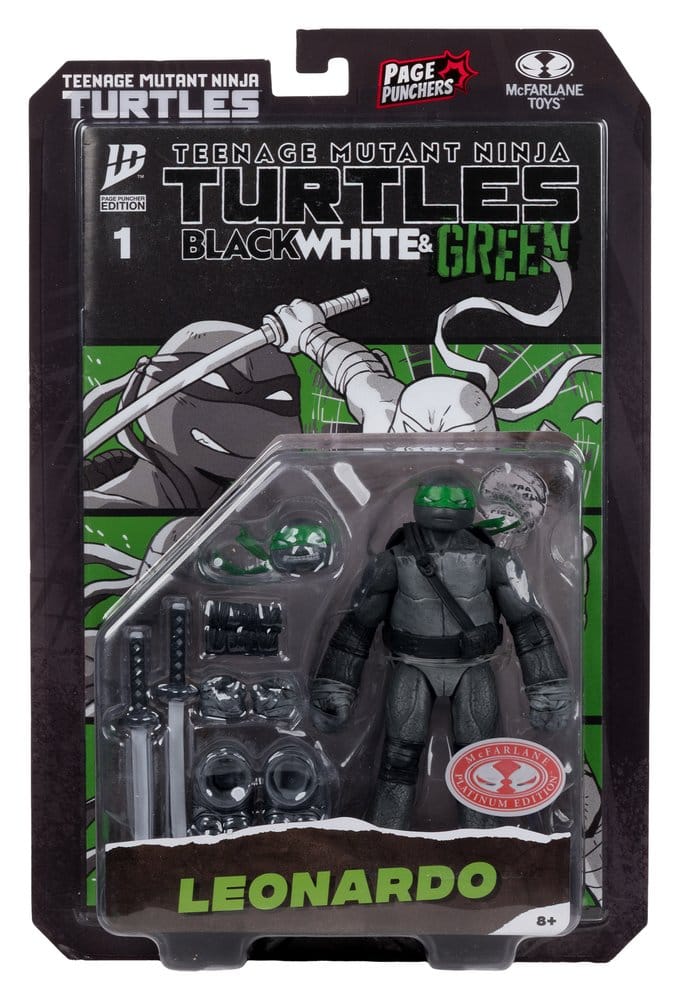 Teenage Mutant Ninja Turtles Page Punchers Actionfigur Leonardo (Black White & Green) (Red Platinum Edition) 13 cm - Versand: 7 Tage nach Bestellung