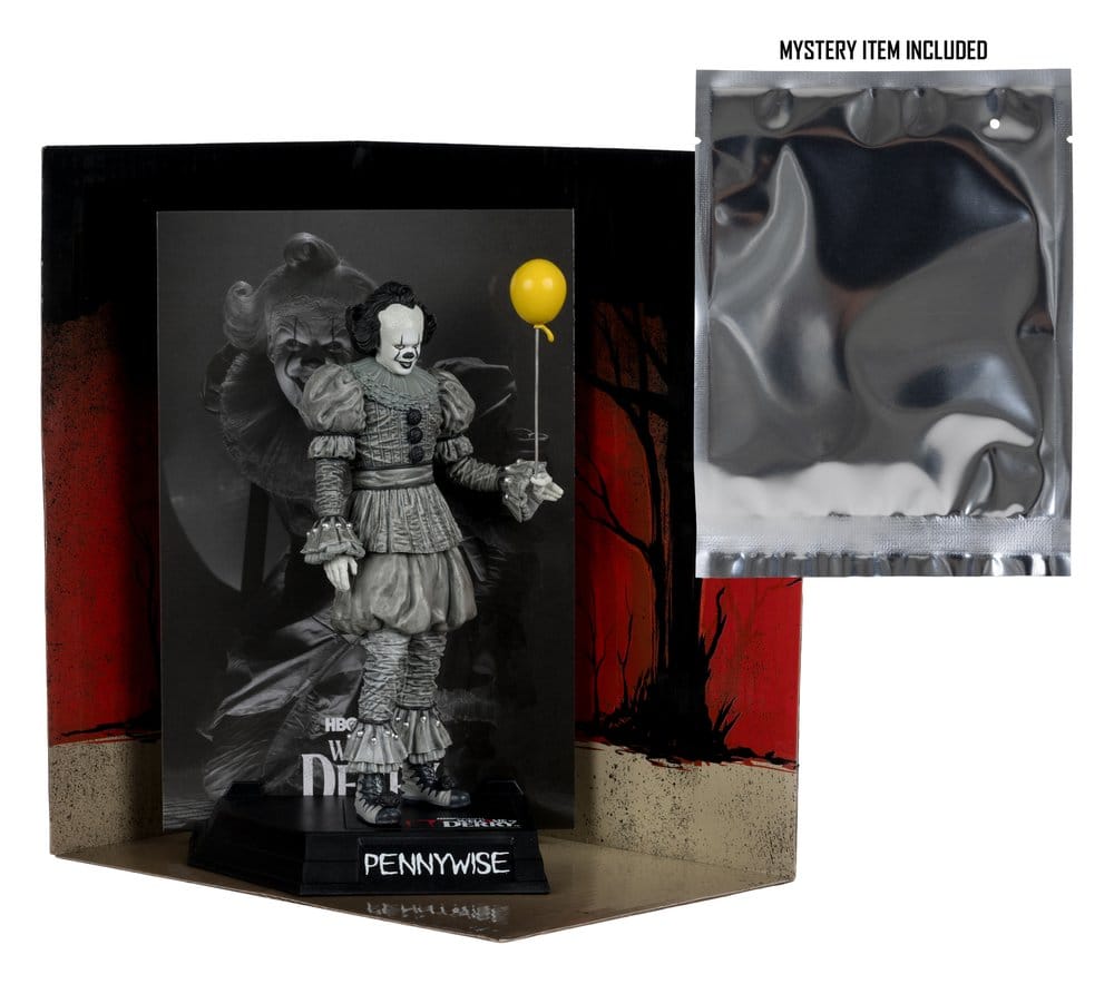 Es Welcome to Derry Movie Maniacs Figur Pennywise (Black &amp; White) 16 cm - Preorder - ETA: 24.06.2026