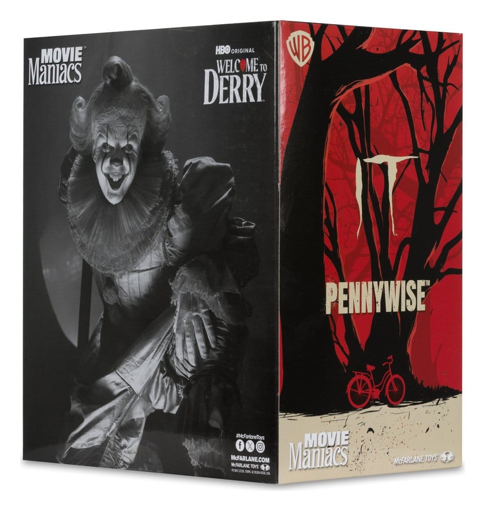 Es Welcome to Derry Movie Maniacs Figur Pennywise (Black &amp; White) 16 cm - Preorder - ETA: 24.06.2026