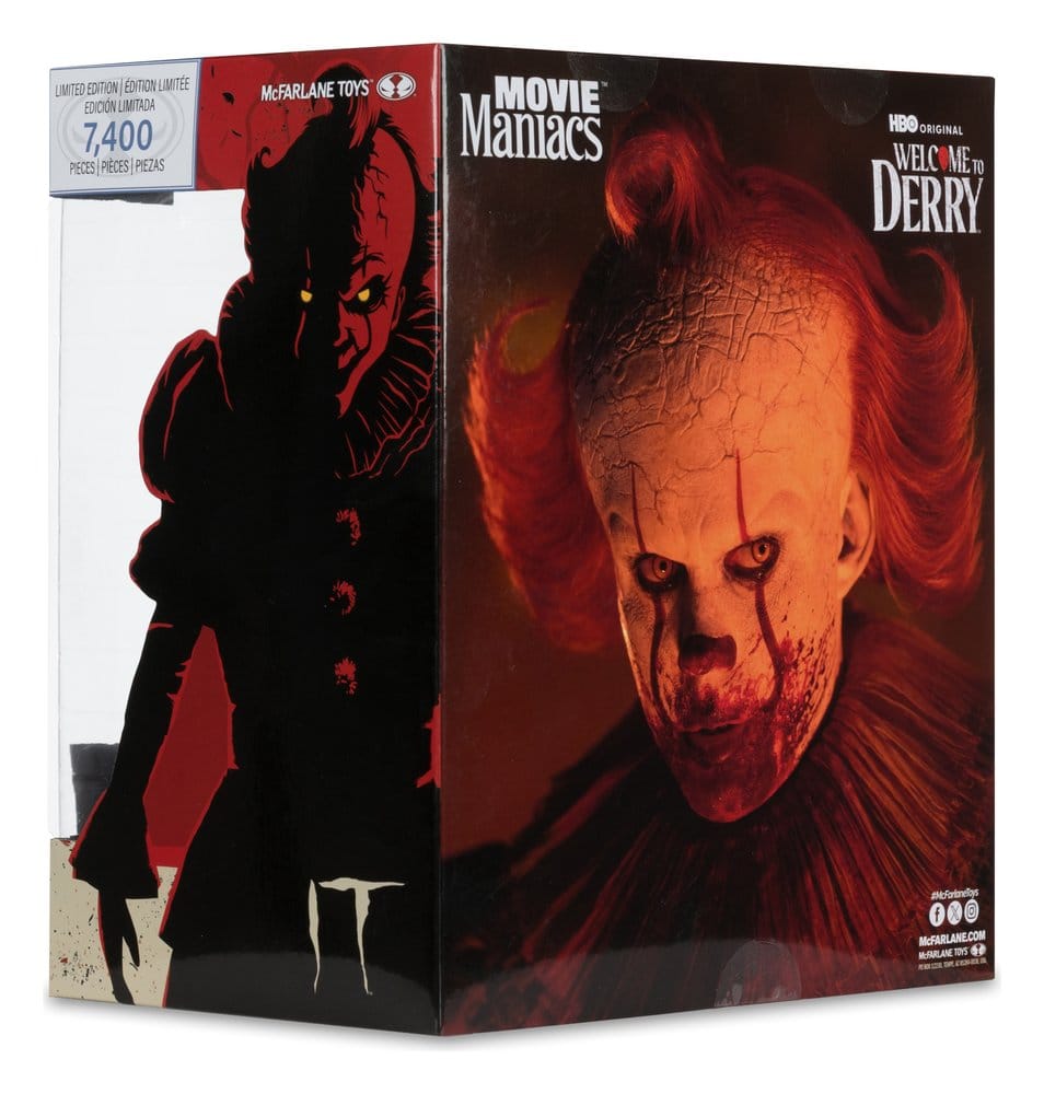 Es Welcome to Derry Movie Maniacs Figur Pennywise (Bloody) 16 cm - Versand: 7 Tage nach Bestellung