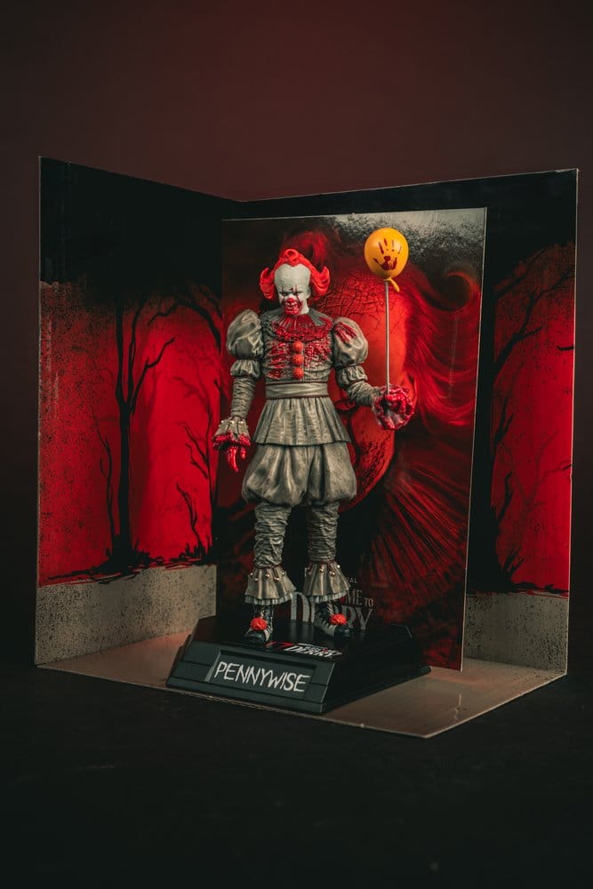 Es Welcome to Derry Movie Maniacs Figur Pennywise (Bloody) 16 cm - Versand: 7 Tage nach Bestellung