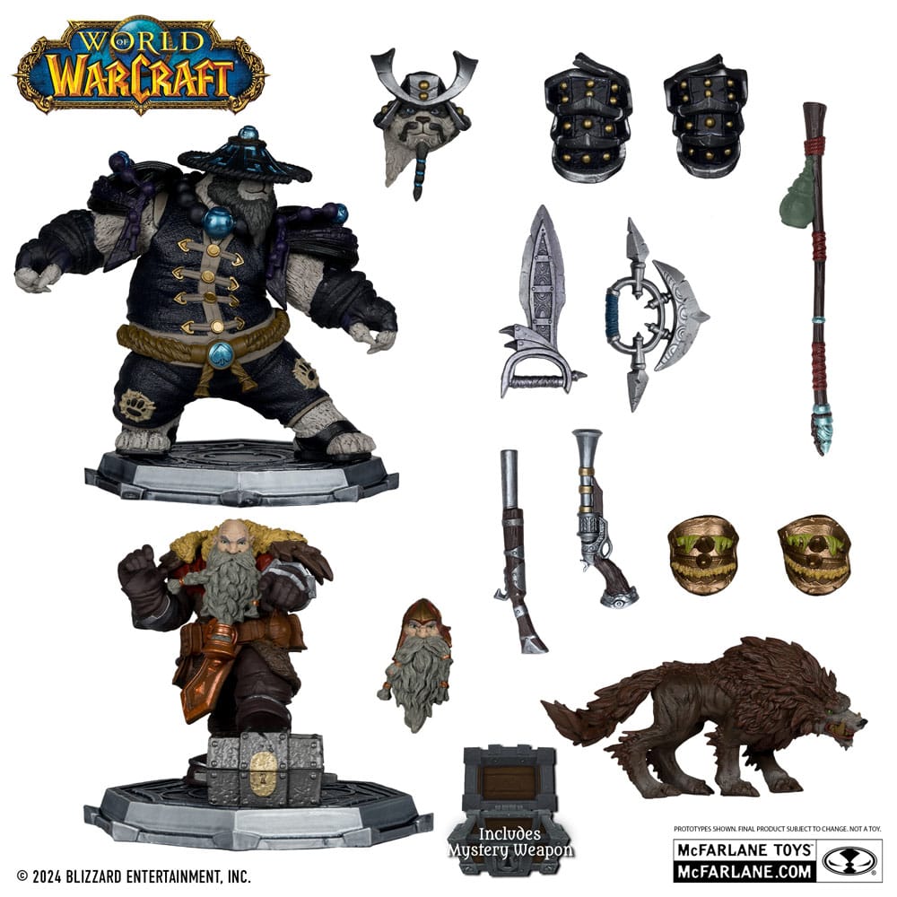 World of Warcraft PVC Statuen 2er-Pack 1/12 Dwarf Hunter: Beast Master & Pandaren: Monk (Gold Label) 15 cm - Versand: 5-7 Tage nach Bestellung