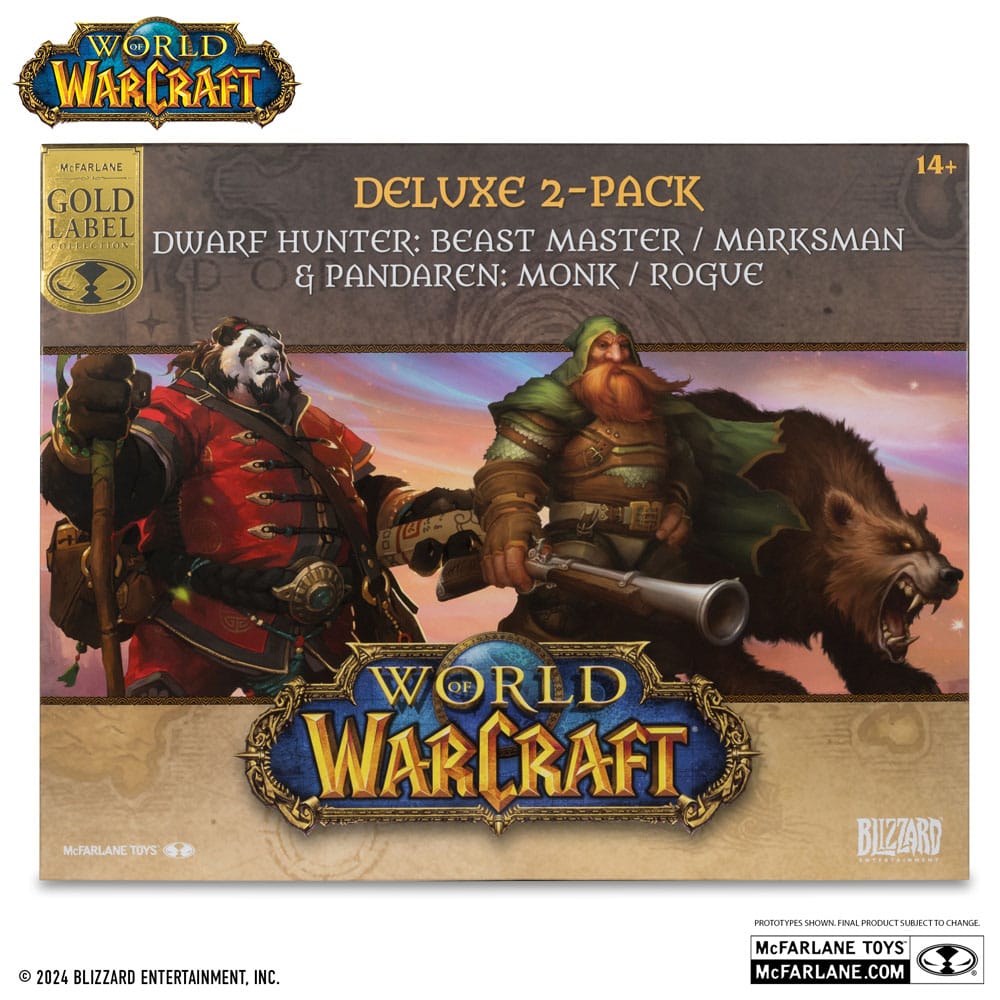 World of Warcraft PVC Statuen 2er-Pack 1/12 Dwarf Hunter: Beast Master & Pandaren: Monk (Gold Label) 15 cm - Versand: 5-7 Tage nach Bestellung