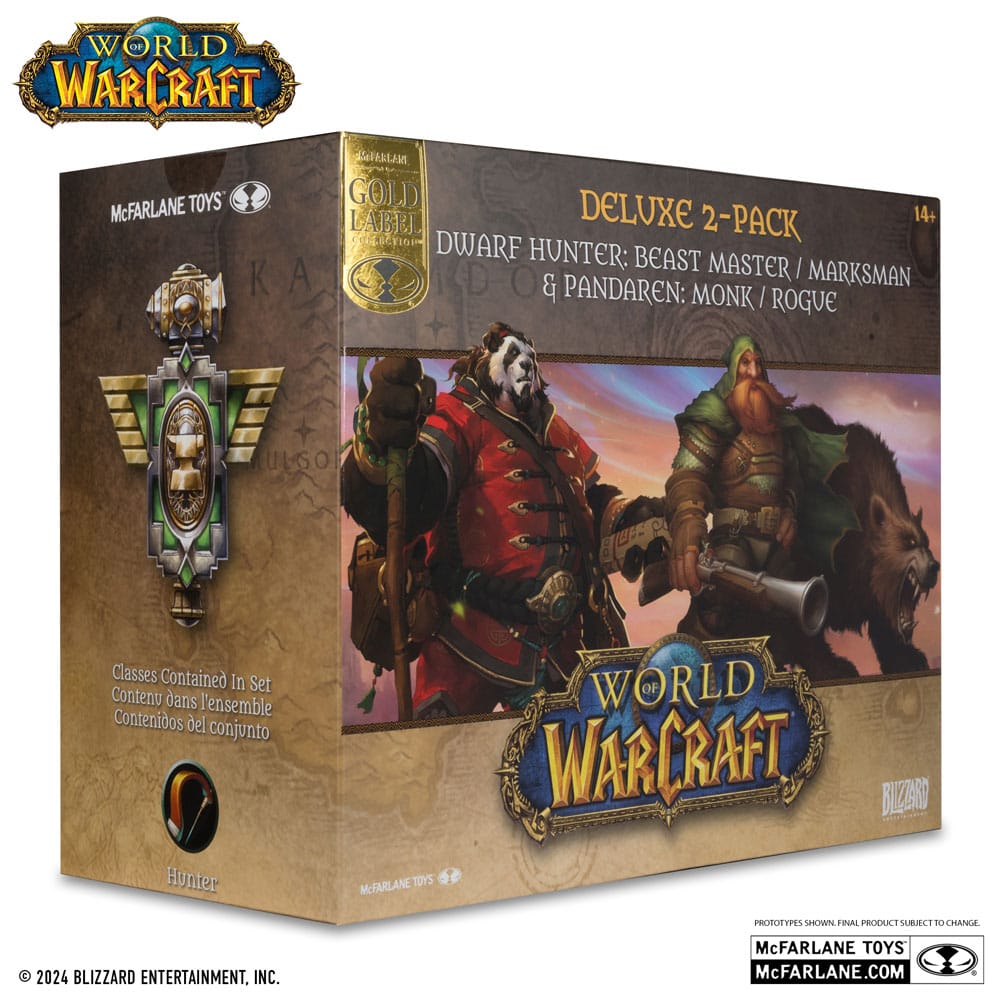 World of Warcraft PVC Statuen 2er-Pack 1/12 Dwarf Hunter: Beast Master & Pandaren: Monk (Gold Label) 15 cm - Versand: 5-7 Tage nach Bestellung