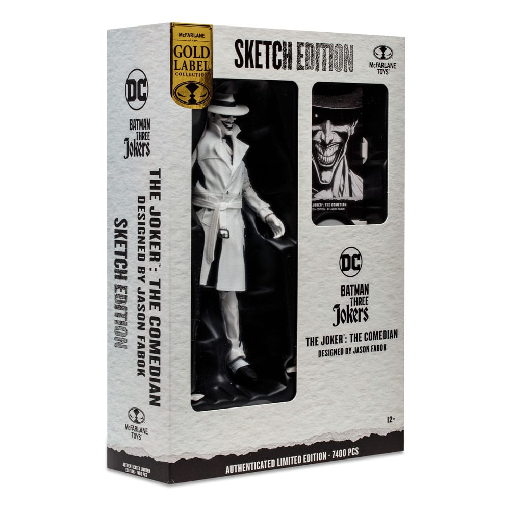 Batman: Three Jokers DC Multiverse Actionfigur The Joker: The Comedian Sketch Edition (Gold Label) 18 cm - Versand: 5-7 Tage nach Bestellung