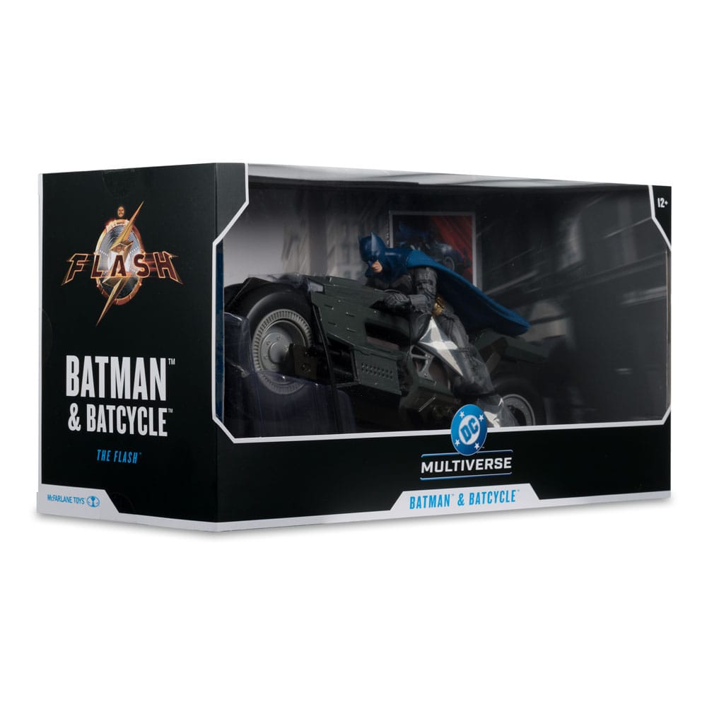 The Flash DC Multiverse Fahrzeug Batcycle with Batman  - Preorder - ETA: 25.11.2025