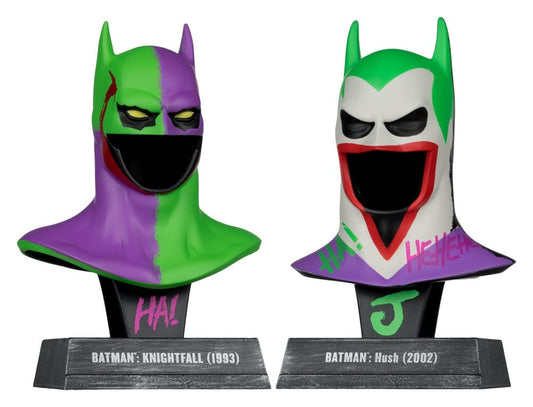 Batman DC Direct Mini-Replik 1/3 2er-Pack Batman Masken Hush & Knightfall (Jokerized) (Gold Label) 18 cm - Versand: 7 Tage nach Bestellung