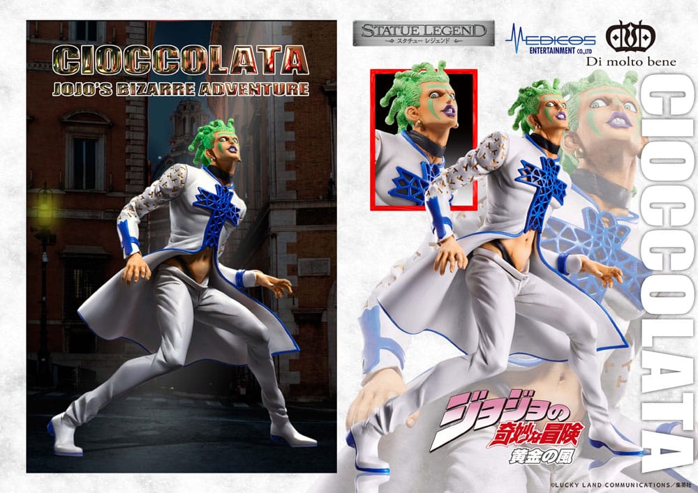 JoJo's Bizarre Adventure Part 5 Golden Wind Statue Legend PVC Statue Cioccolata 17 cm  - Versand: 5-7 Tage nach Bestellung
