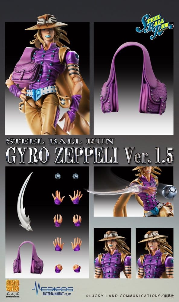 JoJo's Bizarre Adventure Part 7: Steel Ball Run Super Action Actionfigur Chozokado Gyro Zeppeli Ver.1.5 16 cm  - Preorder - ETA: 25.10.2026