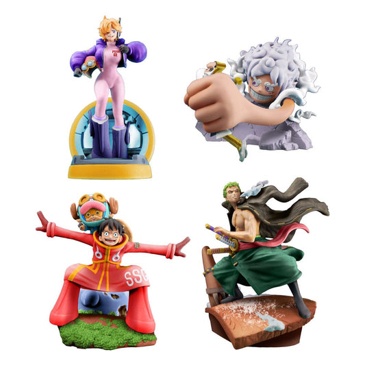 One Piece Petitrama PVC Mini-Statue Logbox Re Birth Egghead Set 9 cm    - Versand: 5-7 Tage nach Bestellung