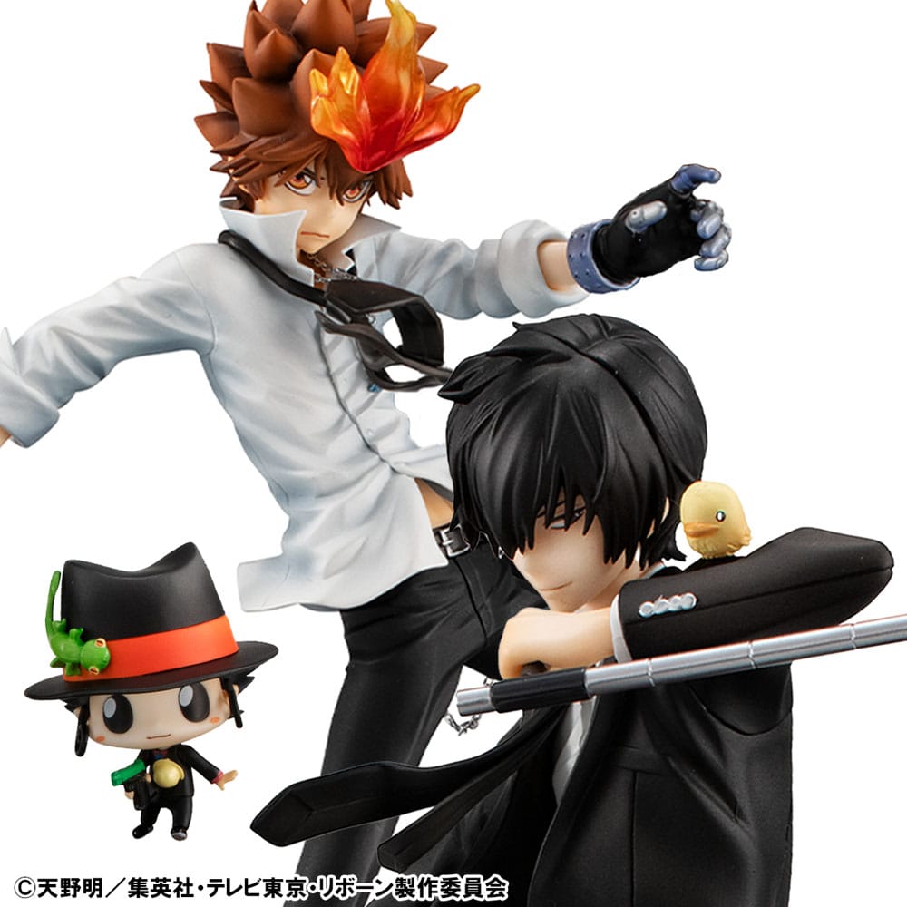 Katekyo Hitman Reborn! G.E.M. Serie PVC Statue Tsunayoshi Sawada & Kyoya Hibari & Reborn Set 21 cm  - Preorder - ETA: 25.03.2026