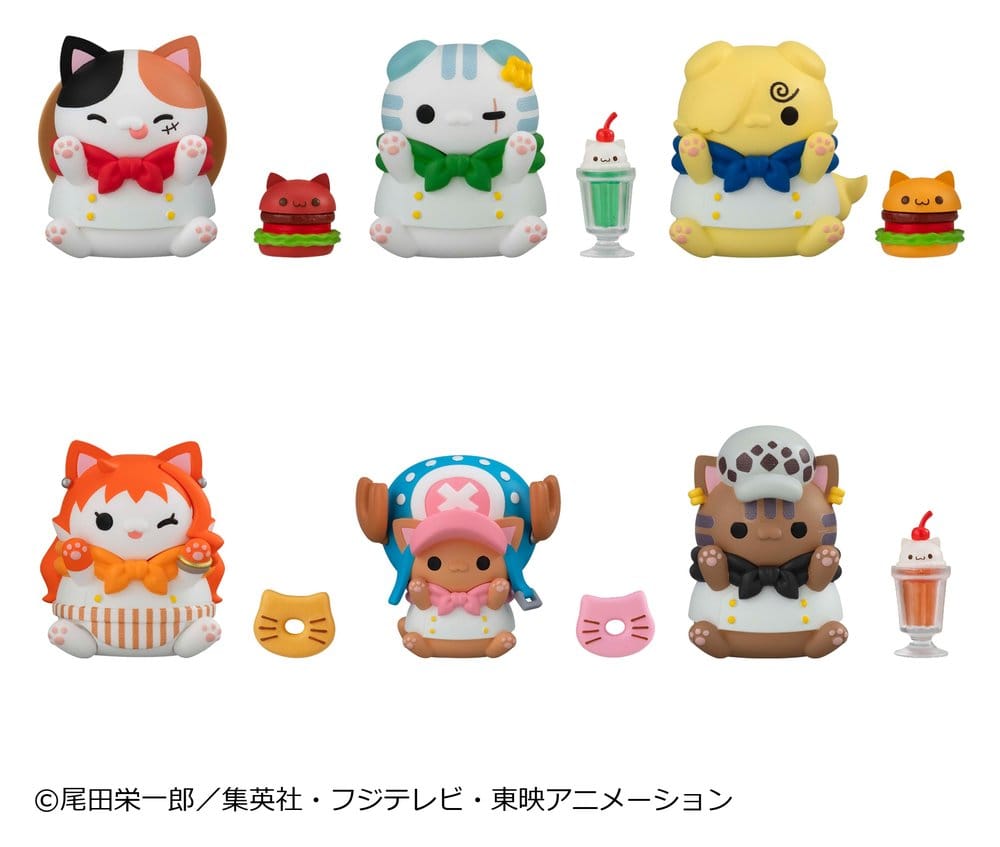One Piece Mega Cat Project Minifiguren NyanPieceNyan! Diner! 3 cm Blind Box Display (6) - Preorder - ETA: 25.02.2027