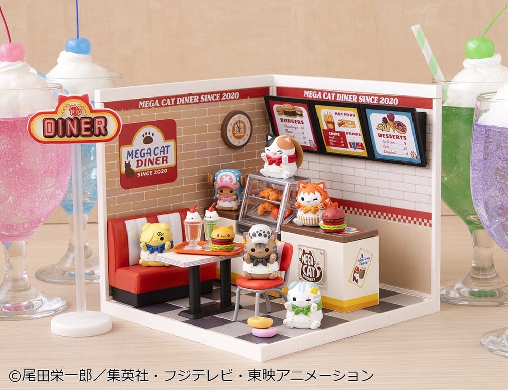 One Piece Mega Cat Project Minifiguren NyanPieceNyan! Diner! 3 cm Blind Box Display (6) - Preorder - ETA: 25.02.2027