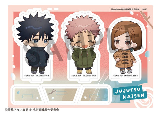 Jujutsu Kaisen Buddycolle Acrylaufsteller 5th Anniversary C Megumi Fushiguro, Yuji Itadori & Nobara Kugisaki 10 cm - Preorder - ETA: 25.11.2026