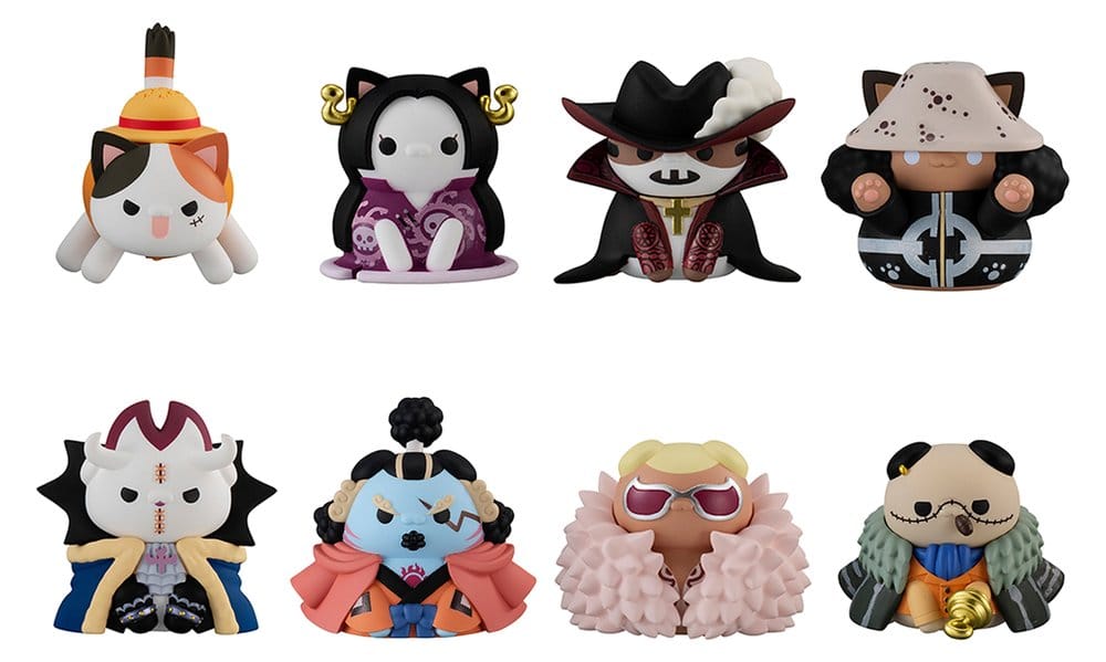 One Piece Mega Cat Project Nyan Piece Nyan! Luffy & the Seven Warlords of the Sea Minifiguren 3 cm Blind Box Display (8) (Repeat) - Preorder - ETA: 25.01.2027