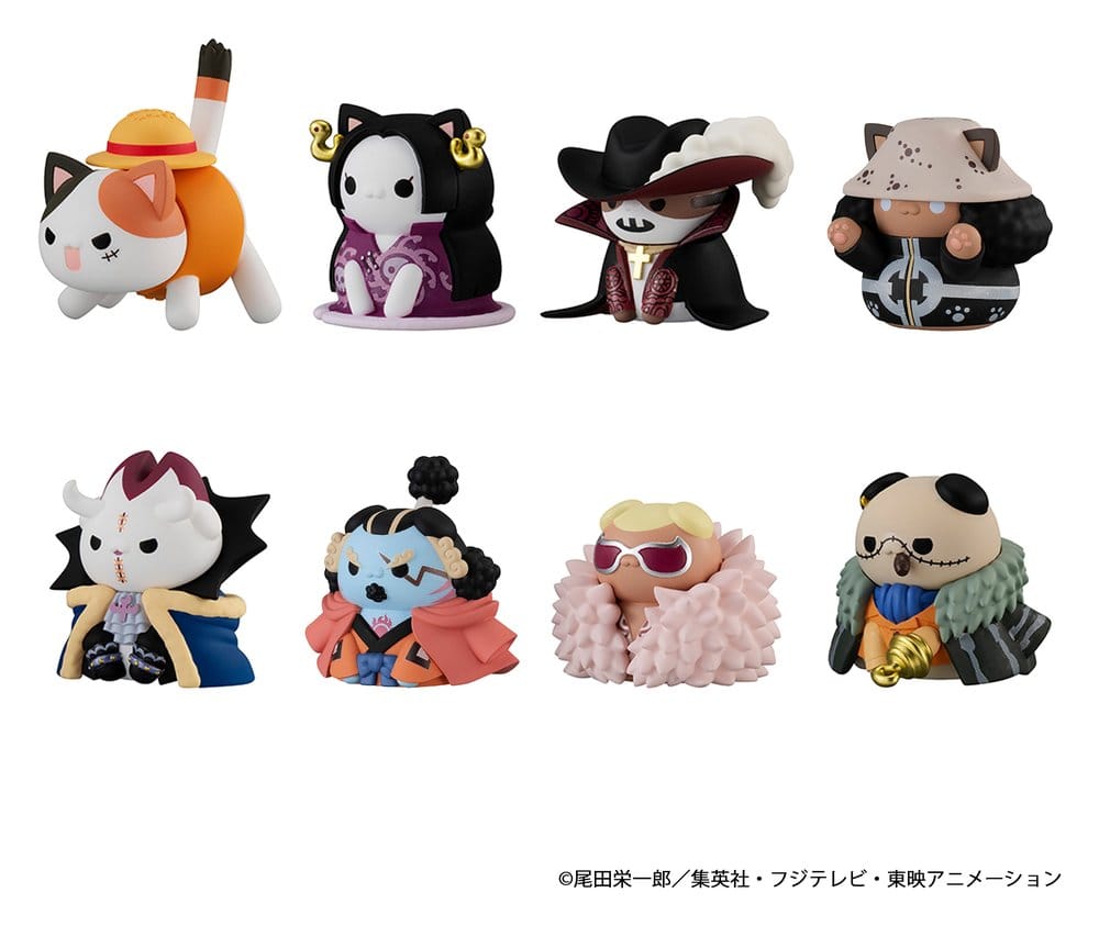One Piece Mega Cat Project Nyan Piece Nyan! Luffy & the Seven Warlords of the Sea Minifiguren 3 cm Blind Box Display (8) (Repeat) - Preorder - ETA: 25.01.2027
