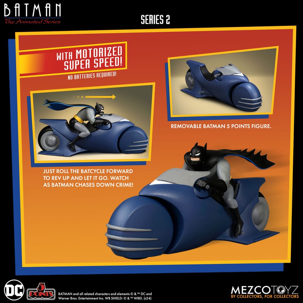 Batman the Animated Series 2 5 Points Actionfigur Batman & Batcycle 10 cm - Preorder - ETA: Ende 10.2025