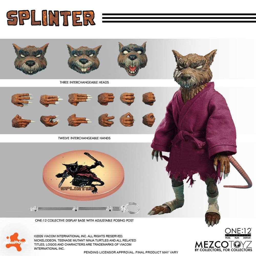 Teenage Mutant Ninja Turtles One:12 Collective Actionfigur 1/12 Splinter 17 cm - Preorder - ETA: 25.01.2027