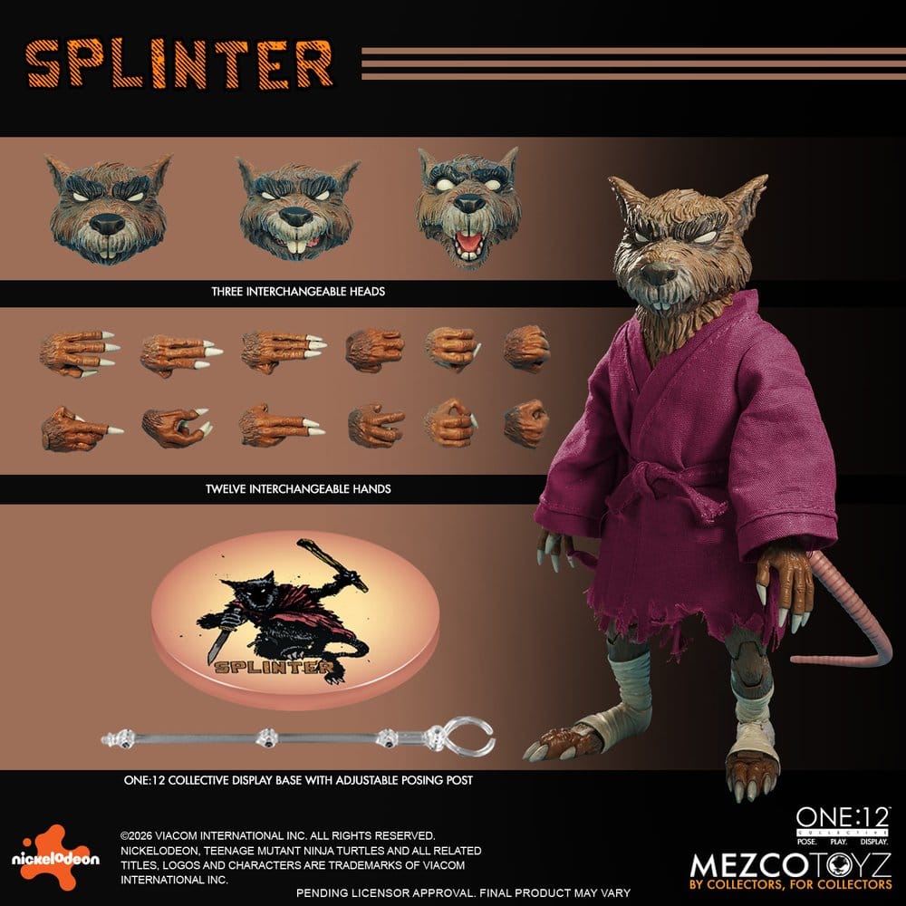 Teenage Mutant Ninja Turtles One:12 Collective Actionfigur 1/12 Splinter 17 cm - Preorder - ETA: 25.01.2027