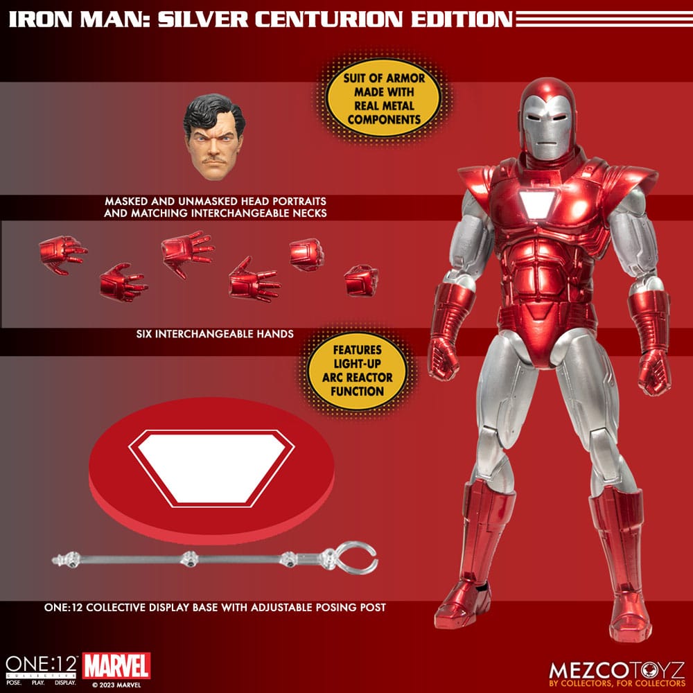 Marvel Actionfigur 1/12 Iron Man (Silver Centurion Edition) 16 cm - Versand: 7 Tage nach Bestellung