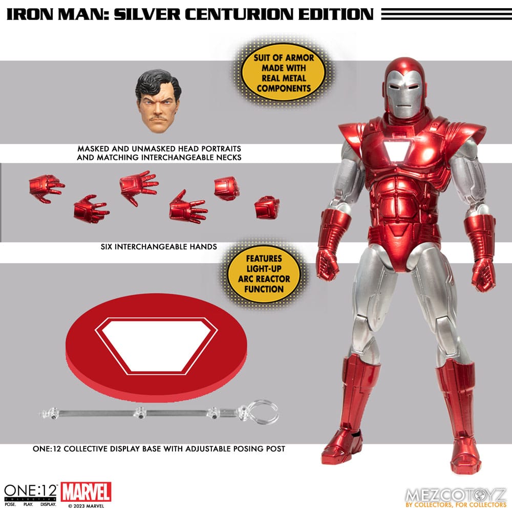 Marvel Actionfigur 1/12 Iron Man (Silver Centurion Edition) 16 cm - Versand: 7 Tage nach Bestellung