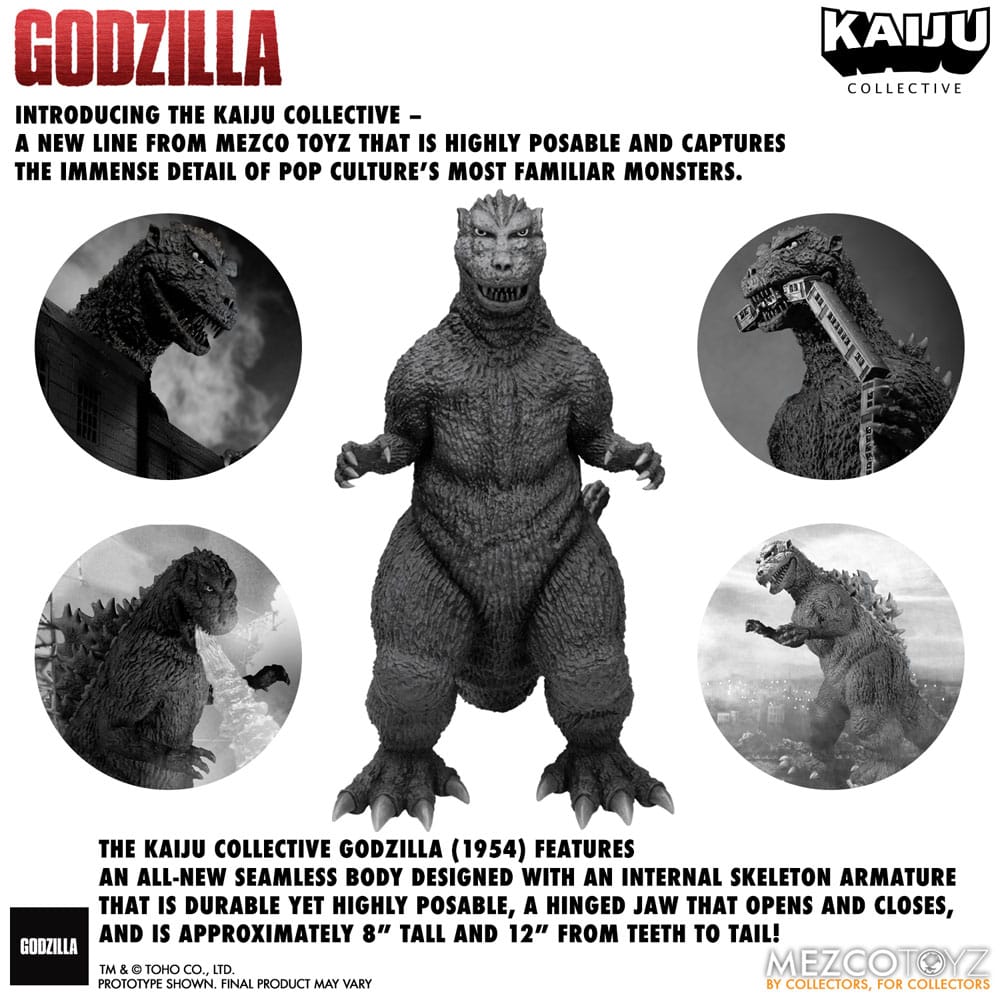 Godzilla (1954) Kaiju Collective Actionfigur Godzilla - Black & White Edition 20 cm - Preorder - ETA: 27.11.2025