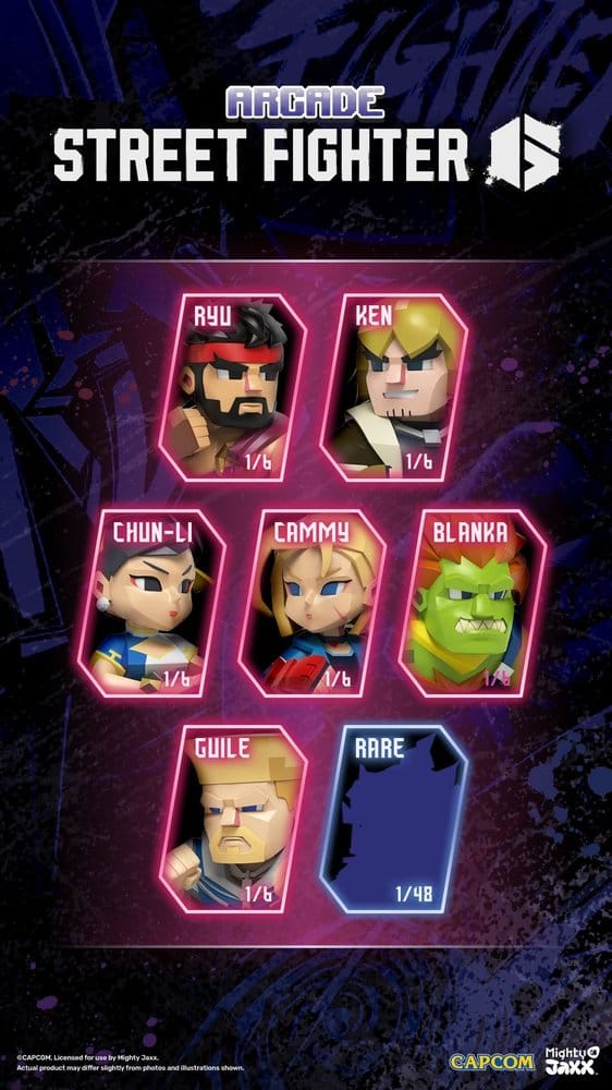 Arcade: Capcom Street Fighter Series Kandy 4 inch Vinyl Figure Blind Box Display (6) - Versand: 7 Tage nach Bestellung