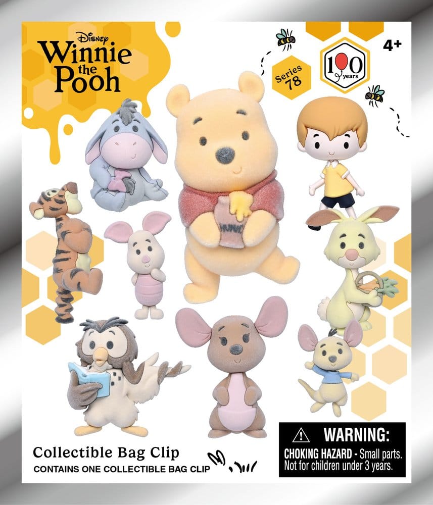 Winnie the Pooh 100th Anniversary 3D PVC-Taschenanhänger Serie 78 Blind Bag Display (24) (Flocked) - Preorder - ETA: 25.11.2026