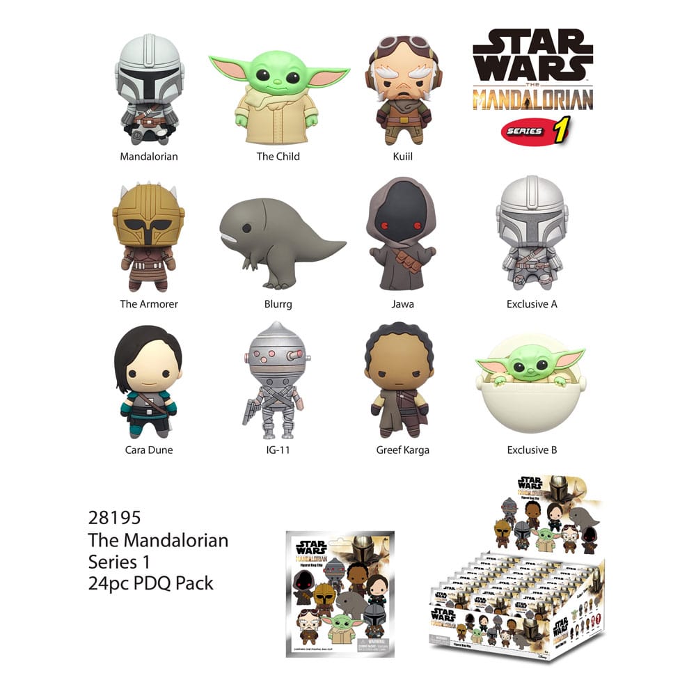 Star Wars 3D PVC-Taschenanhänger Mandalorians Series 1 Display (24) - Versand: 5-7 Tage nach Bestellung