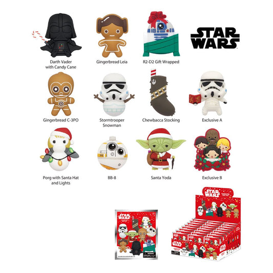 Star Wars 3D PVC-Taschenanhänger Star Wars Christmas Serie 1 Display (24) - Preorder - ETA: 20.12.2025