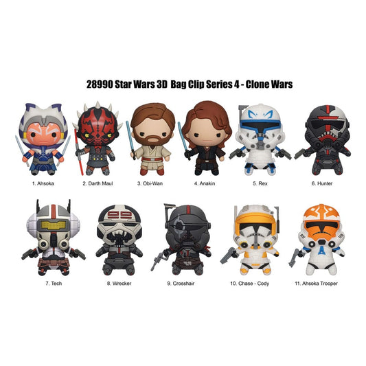 Star Wars Clone Wars 3D PVC-Taschenanhänger Series 4 Display (24)       - Versand: 5-7 Tage nach Bestellung
